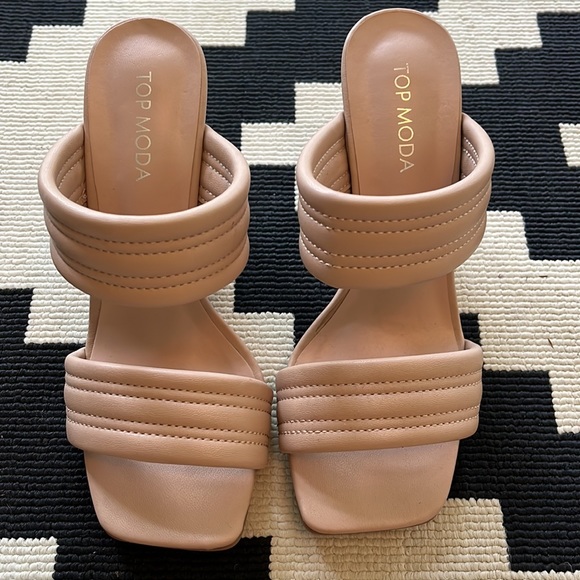 Top Moda Nude Heeled Sandals - Picture 2 of 6